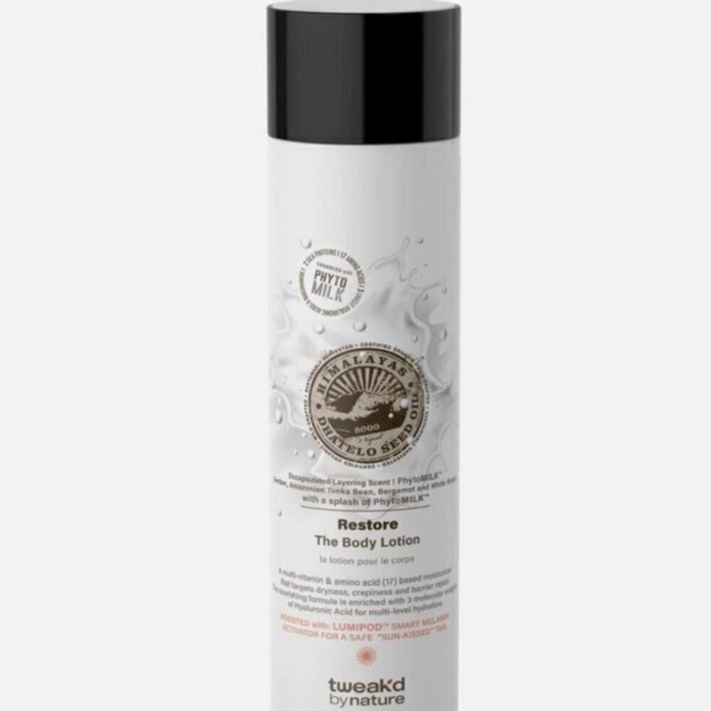 Tweak’d by Nature Restore The Body Lotion with PhytoMilk Amber 8.5 oz NEW